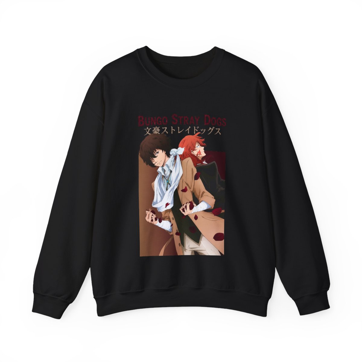 Bungou Stray Dogs anime. Osamu Dazai x Chuuya Nakahara Crewneck | Bungo Stray Dogs - alternate angle 3, merchandise